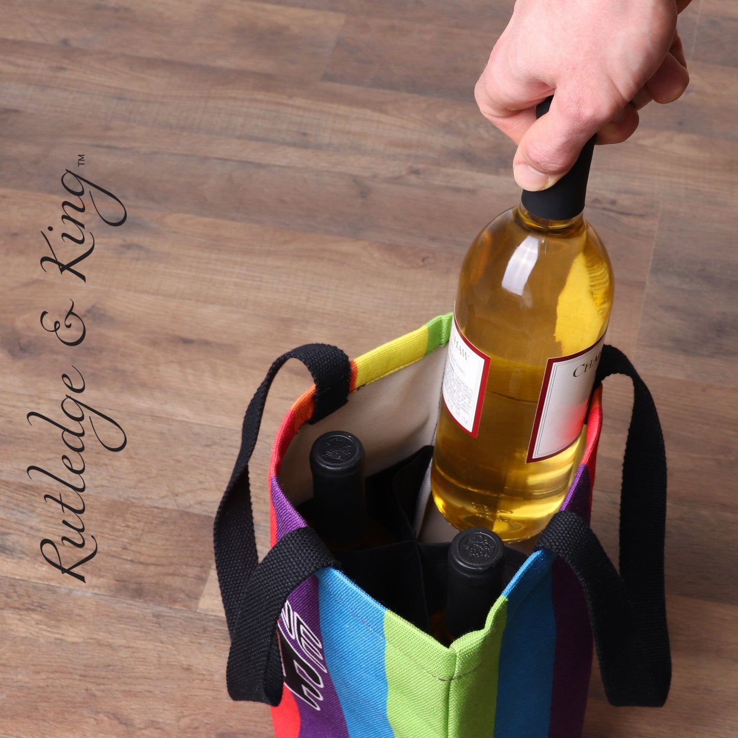 Wine Carrying Bag - 4 Bottle - Rainbow