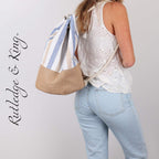 Beach Bag - Drawstring - Straw Beach Bag - Elliot