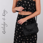 Straw Crossbody Bag - Straw Purse - Straw Bag - Ashley - Black