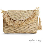 Straw Crossbody Bag - Straw Purse - Straw Bag - Ashley Brown