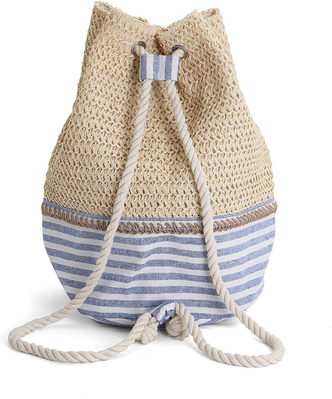 Beach Bag - Drawstring - Straw Beach Bag - Sunnyside