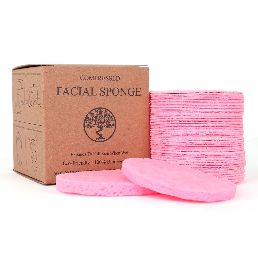 Pink Compressed Facial Sponges
