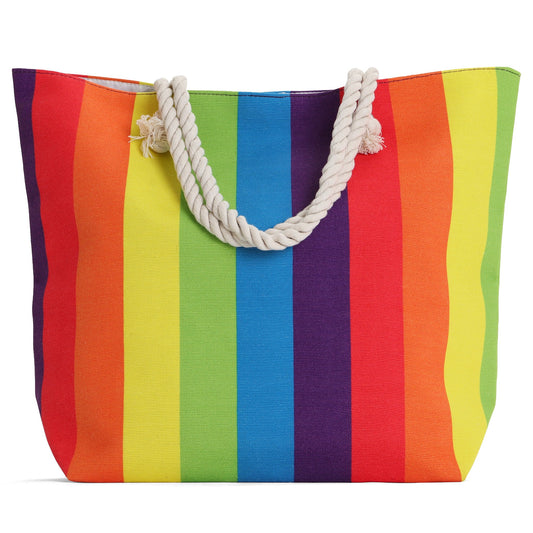 Beach Bag - Large Tote Bag - Rainbow