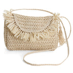 Straw Crossbody Bag - Straw Purse - Straw Bag - Ashley - Natural