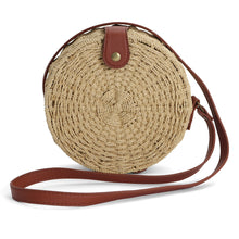Load image into Gallery viewer, Straw Crossbody Bag - Straw Purse - Straw Bag - Cooper - Brown
